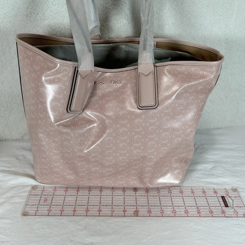 Michael Kors Jodie Large Tote Bag Powder Blush Pink Monogram NEW